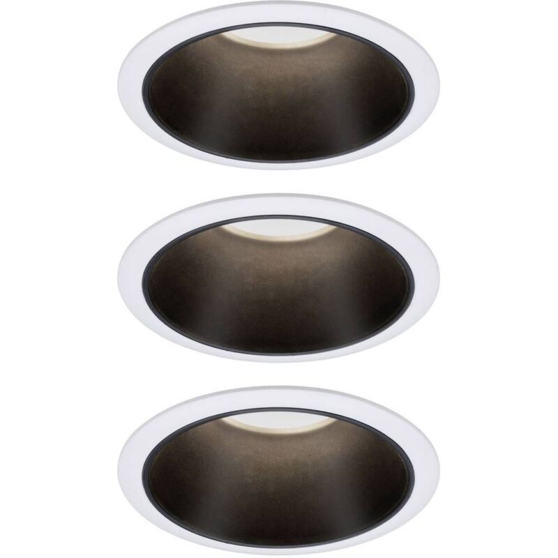 Paulmann 93402 Cole Coin Spot encastrable jeu de 3 led 6 w blanc, noir