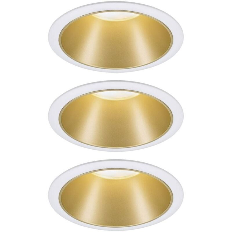 Paulmann Licht - Spot encastrable Paulmann 93406 Cole Coin jeu de 3 led 6.50 w blanc, or
