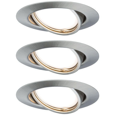 Paulmann 93420 Base Einbauleuchte 3er Set  LED GU10 15 W Edelstahl (gebürstet)