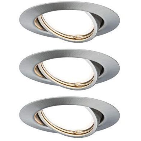Paulmann 93420 Base Lampada da incasso Kit da 3 LED (monocolore) GU10 15 W Acciaio inox (spazzolato)