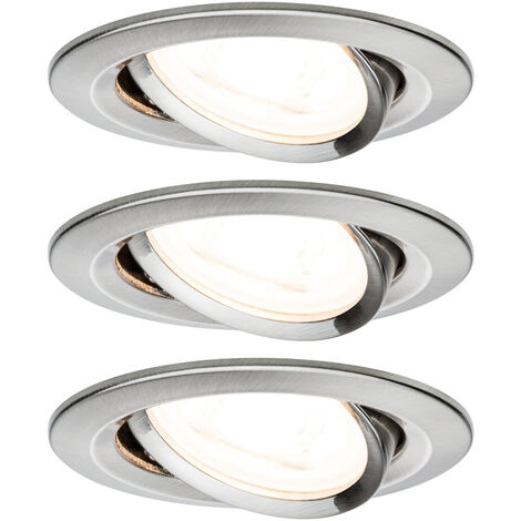 Paulmann 93429 Nova Einbauleuchte 3er Set  LED GU10 19.5 W Eisen (gebürstet)
