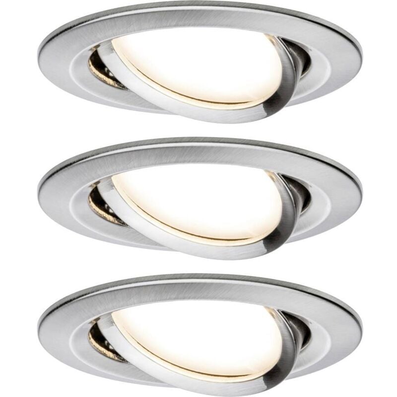 93447 Nova Spot encastrable jeu de 3 led led 18 w fer (brossé) - Paulmann