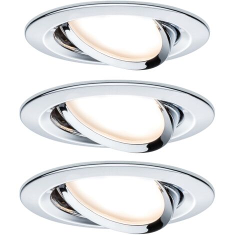 Paulmann 93452 Nova Spot encastrable jeu de 3 LED LED 18 W chrome (brillant)