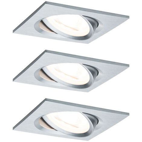Paulmann 93456 Nova Einbauleuchte 3er Set  LED LED 18 W Aluminium (gedreht)