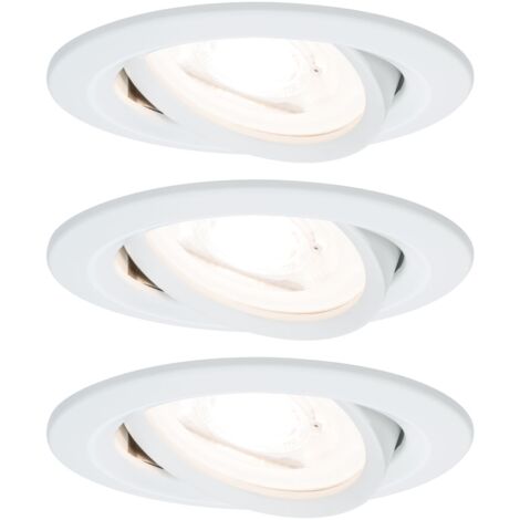Paulmann 93467 Spot encastrable jeu de 3 LED GU10 19.5 W blanc mat X236102
