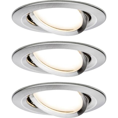 Paulmann 93483 Nova Spot encastrable jeu de 3 LED LED 6 W fer (brossé) D659381