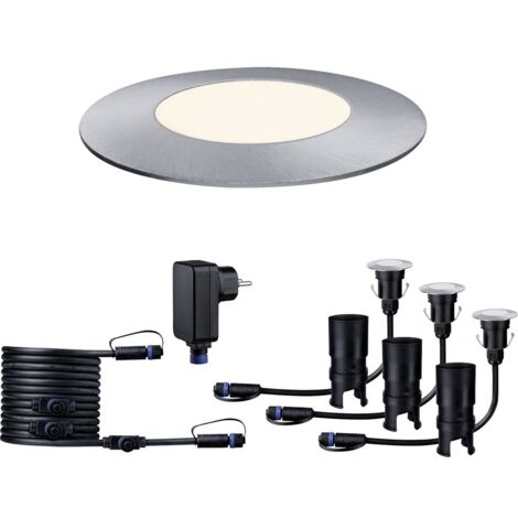 Paulmann 93697 Sistema d'illuminazione Plug&Shine Kit base lampade LED incasso esterni Kit da 3 LED (monocolore) 7.5 W