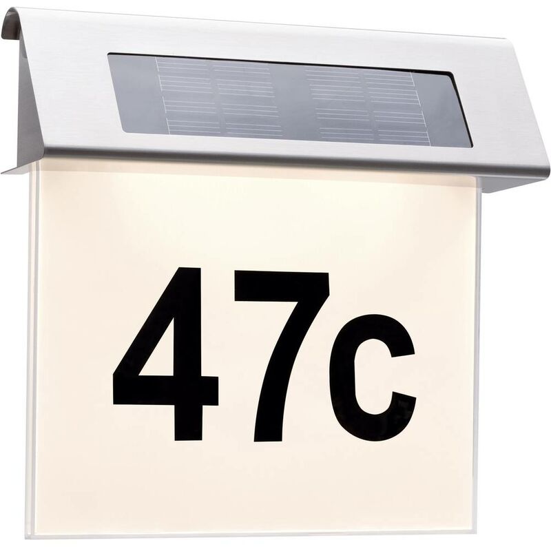 Image of Paulmann - Outdoor numero di casa solare luce in acciaio inox, led bianco, Set di 1 937,65
