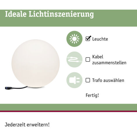 Paulmann  94178 Beleuchtungssystem Plug & Shine  LED-Dekoleuchte   LED 6.5 W Warmweiß Weiß