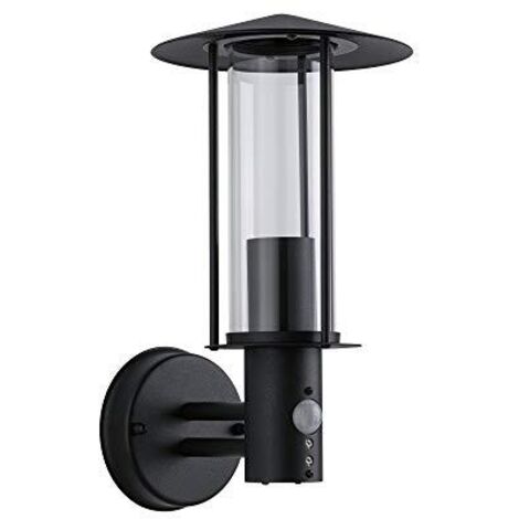 Paulmann 94396 Classic con sensore di Movimento, IP44, dimmerabile, Illuminazione per Esterni, Grigio Scuro, Lampada da Giardino, in Metallo, Vetro, E27