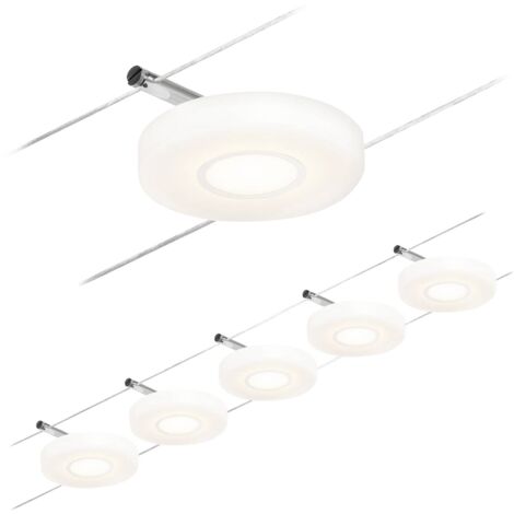 Paulmann – Système complet d'éclairage sur câble LED 94426 – Chrome mat – Longueur 10 m – Flux lumineux 450 lm – Montage mural/plafond - Y683082
