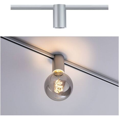 Paulmann 94973 URail Spot Ceiling Socket Chrom matt E27 dimmbar ohne Leuchtmittel