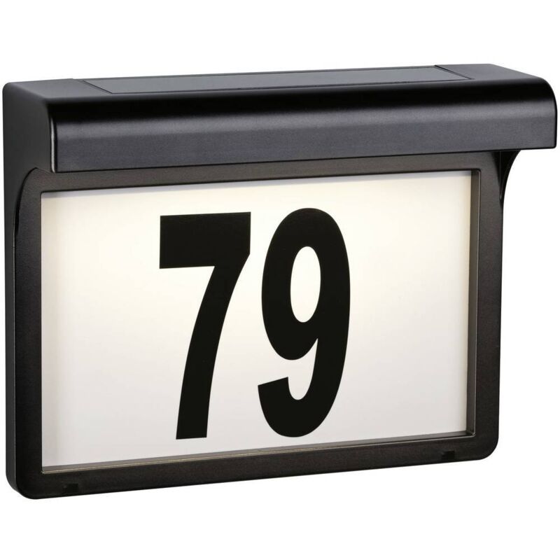 Eclairage solaire pour numéro de maison Paulmann 95388 0.05 w blanc chaud noir