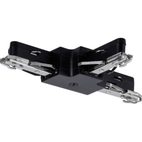 PAULMANN 96907 ELÉMENT POUR SYSTÈME D'ÉCLAIRAGE SUR RAIL HAUTE TENSION CONNECTEUR EN T NOIR (MAT)