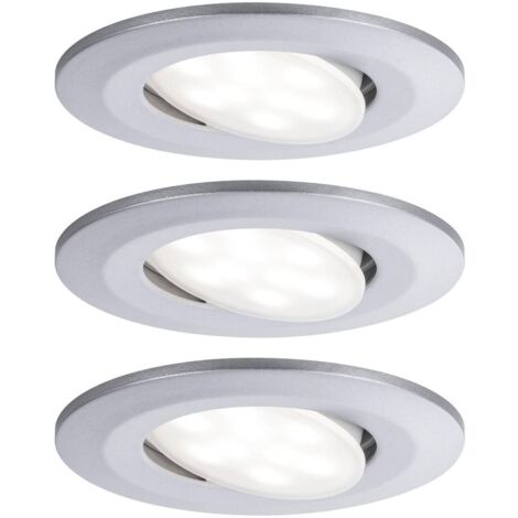 Paulmann 99933 Lampada a incasso LED Calla tonda set da 3 incl 3x6,5W IP65 dimmerabile cromo opaco luce per armadi plastica 4000K 19.5 W, 3 pezzi, 3 UnitPaulmann