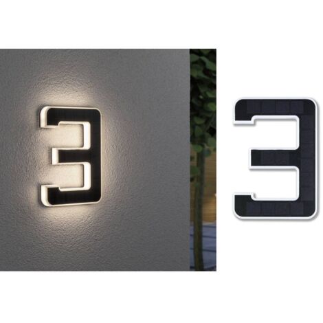 Paulmann – Applique solaire pour numéro de maison 79844 – 0.20 W blanc chaud – LED – IP44 – Installation facile sans câblage