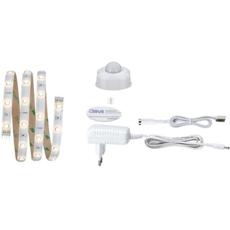 Paulmann – Bande LED complète 70955 avec détecteur de mouvement – 1 m blanc chaud – 12 V – IP20 – Installation facile sous le lit - D634541