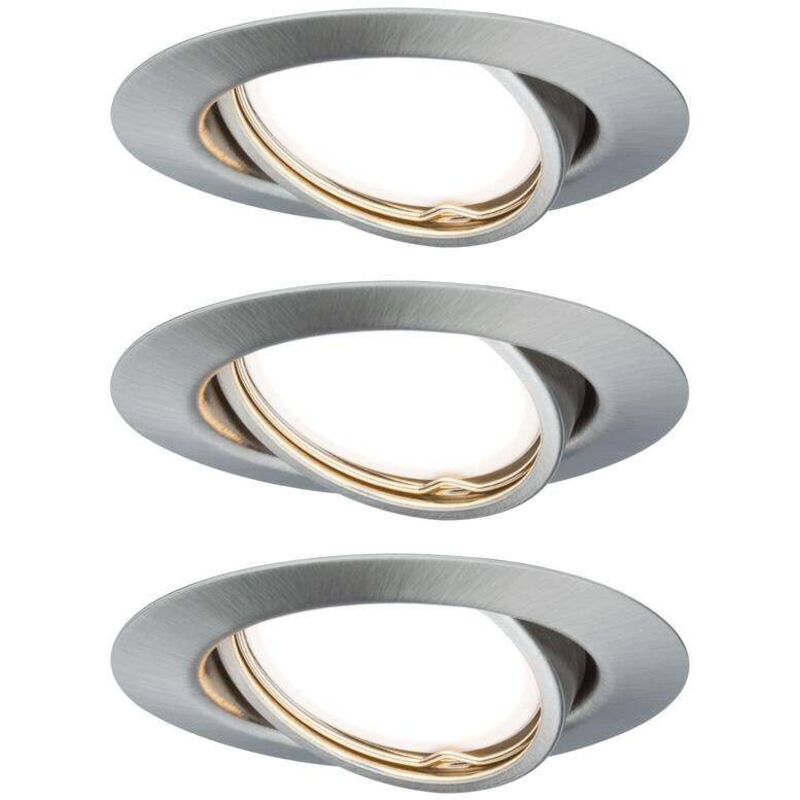 93420 Base Spot encastrable jeu de 3 led GU10 15 w acier inoxydable (brossé) - Paulmann