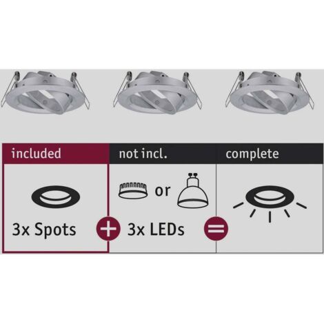 PAULMANN CHOOSE 92490 SPOT ENCASTRABLE ORIENTABLE EN ALUMINIUM 3 X 10 W