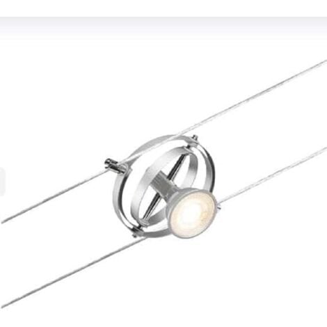 Paulmann CorDuo, punto luce per sistema di cavi per faretti, 94437, Cardan, massima CC 10 Watt, lampade con cavi, estensibile, cromato, opaco, in plastica, GU 5,3, senza lampadine