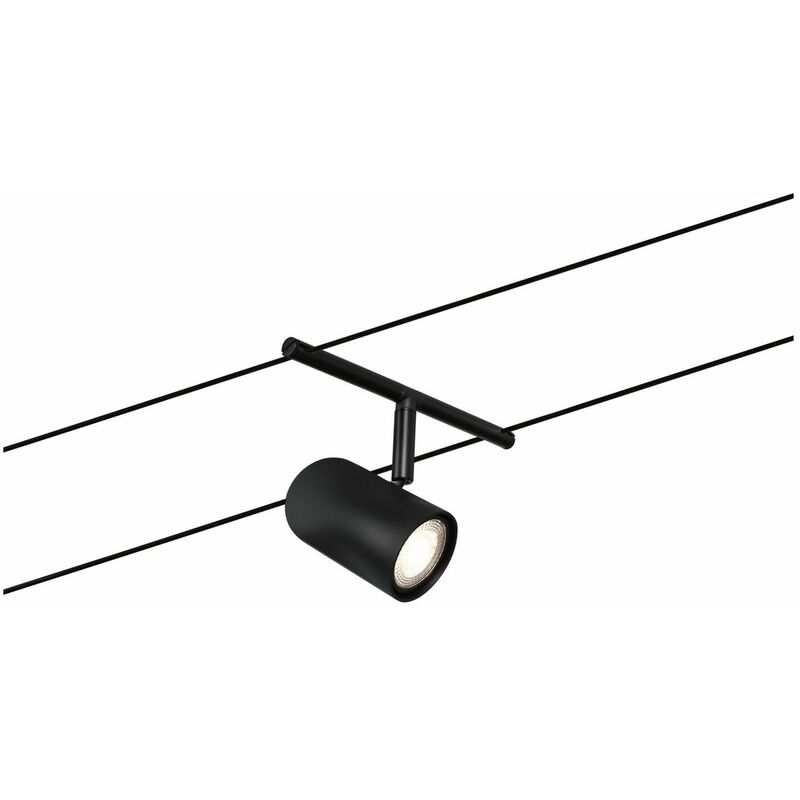 Image of Sistema di corda Spot Cup Black Matt, Chrome senza lampadine max. 1xW GU5,3 dc 60VA