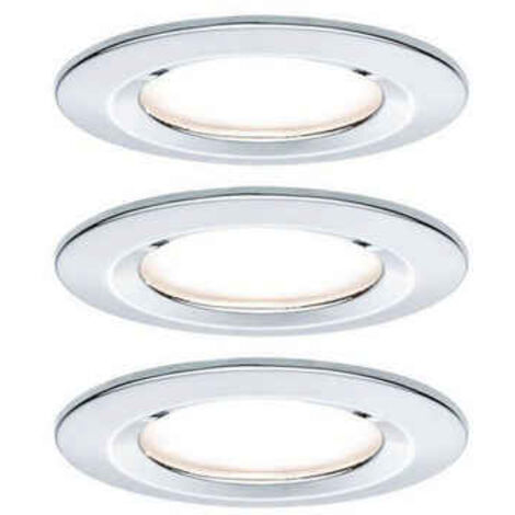 Paulmann Einbauleuchten-Set Nova rund starr LED IP44 3x6,5W 2700K GU10 Chrom 93445