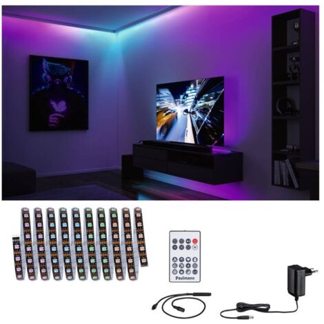 Paulmann Entertain LED Stripe Dynamic Rainbow Komplettset 3m RGB kürzbar LED Stripe