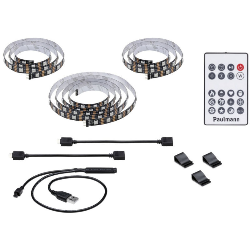 Paulmann Licht - Paulmann Entertain usb led Stripe 2,4m rgb dimmbar, für 65 Zoll Fernseher led Stripe