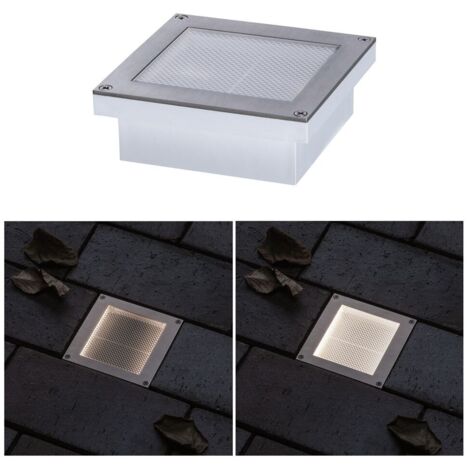 Paulmann LED Außen-Bodeneinbauleuchte Brick alu-grau 10 x 10 cm warmweiß Einbauleuchte