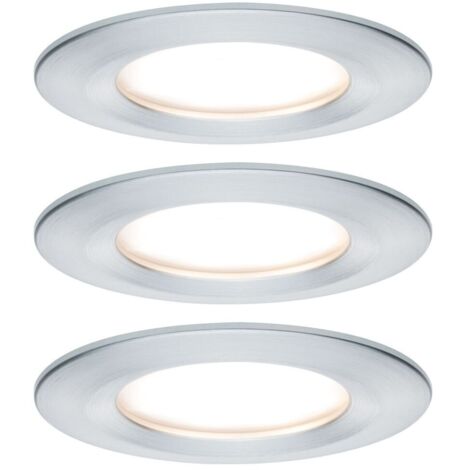Paulmann LED-Bad-Einbauleuchte 3er Set 18 W Aluminium (gebürstet)