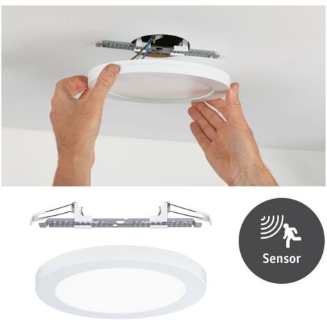 Paulmann LED Einbauleuchte Cover-it weiß 22,5 cm mit Bewegungsmelder, 16,5 W Einbauleuchte