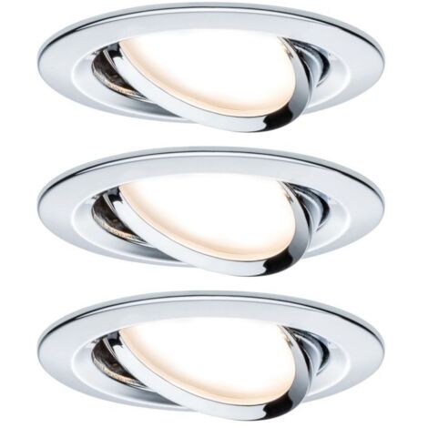 Paulmann LED Einbauleuchte Nova 3er Set chrom Ø 8,4 cm GU10 warmweiß Einbauleuchte
