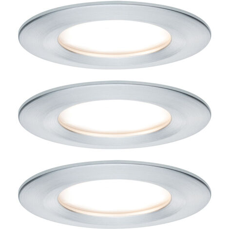 Paulmann LED Einbauleuchte Nova Coin 3er Set alu Ø 7,8 cm starr warmweiß Einbauleuchte