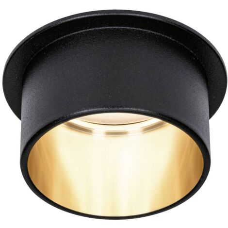 Paulmann – Luminaire encastrable LED 93378 – 6 W blanc chaud 2700 K – IP44 pour pièces humides – Ø 68 mm noir mat et or