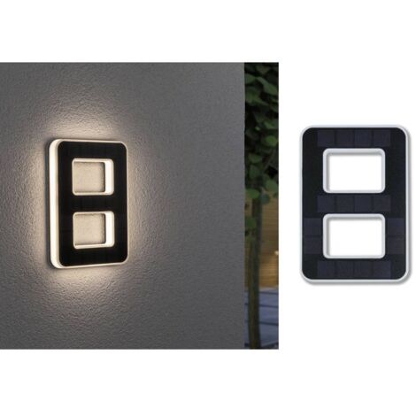 Paulmann luminaire solaire noir pour numéro maison