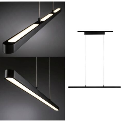 Paulmann – Luminaire sur rail haute tension noir mat – Éclairage 2700K blanc chaud – Dimensions 1000mm x 37mm – Flux lumineux 4130lm