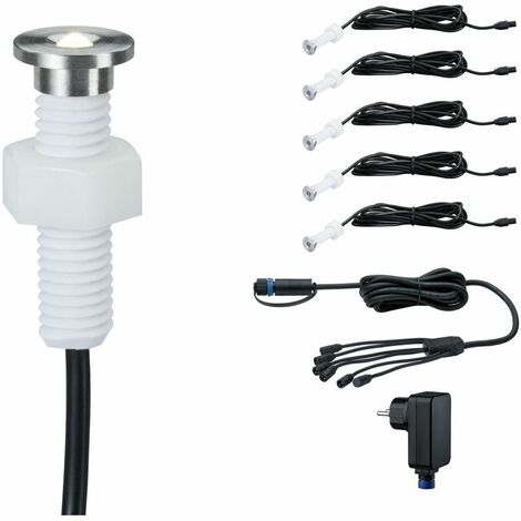 Paulmann MicroPen II 93695 Beleuchtungssystem Plug & Shine  LED-Außeneinbauleuchten (Basis-Set)  5er