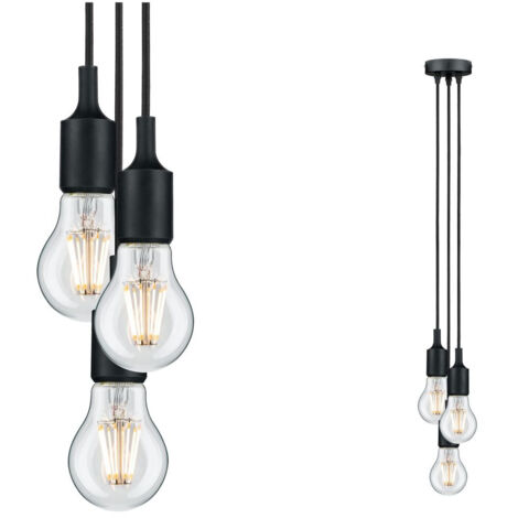 Paulmann Neordic 3er Pendelleuchte Ketil schwarz 10 cm E27 20 W dimmbar Pendelleuchte