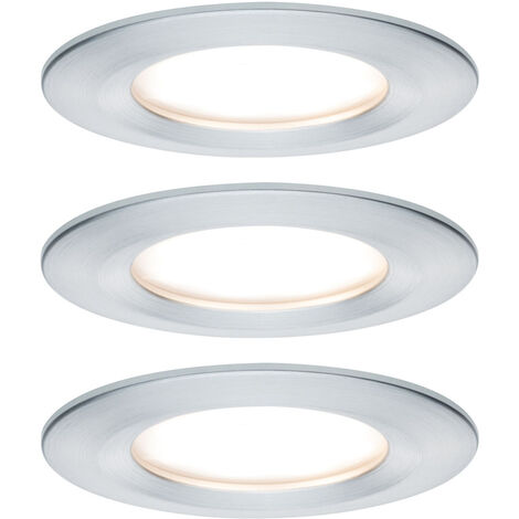 Paulmann Nova Bad-Einbauleuchte 3er Set LED  LED 18 W IP44 Aluminium (gedreht)