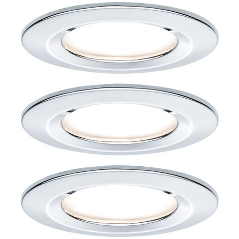 Paulmann Nova Bad-Einbauleuchte 3er Set LED  LED 18 W IP44 Chrom (glänzend)