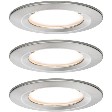 Paulmann Nova Bad-Einbauleuchte 3er Set LED LED 18 W IP44 Eisen (gebürstet)