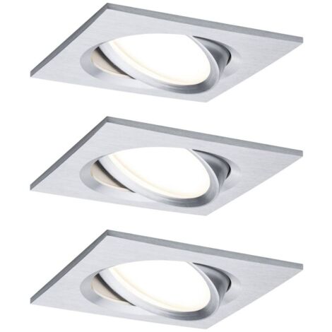 Paulmann Nova Plus 93080-Faretto LED da Incasso con Set di Base per Monete, orientabile, Rotondo, 84 mm, 50°, 3 x 6 W, 230 V, dimmerabile, 2700 K, Colore: Nero Opaco, Alluminio, 3 pezzi