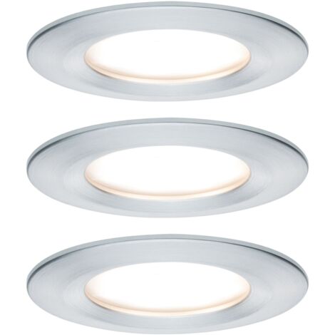 Paulmann Nova Spot encastrable pour salle de bains jeu de 3 LED LED 18 W IP44 Aluminium (tourné)