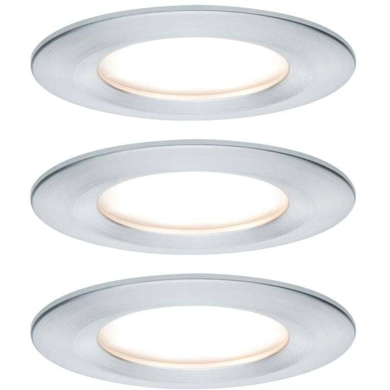 Paulmann Nova Spot encastrable pour salle de bains jeu de 3 LED LED 18 W IP44 Aluminium (tourné)