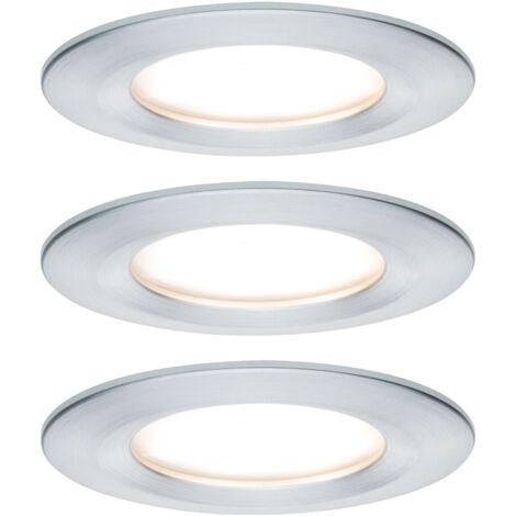 Paulmann Nova Spot encastrable pour salle de bains jeu de 3 LED LED 18 W IP44 Aluminium (tourné) D651131