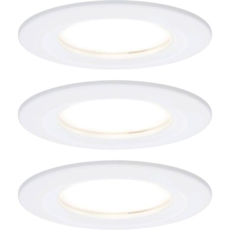 Paulmann Nova Spot encastrable pour salle de bains jeu de 3 LED LED 18 W IP44 blanc mat D655591