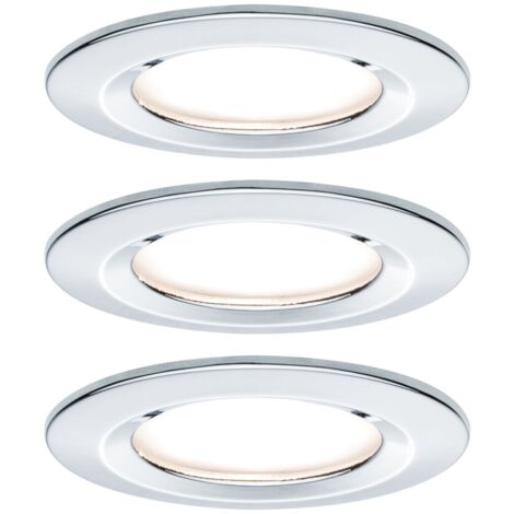 Paulmann Nova Spot encastrable pour salle de bains jeu de 3 LED LED 18 W IP44 chrome (brillant)