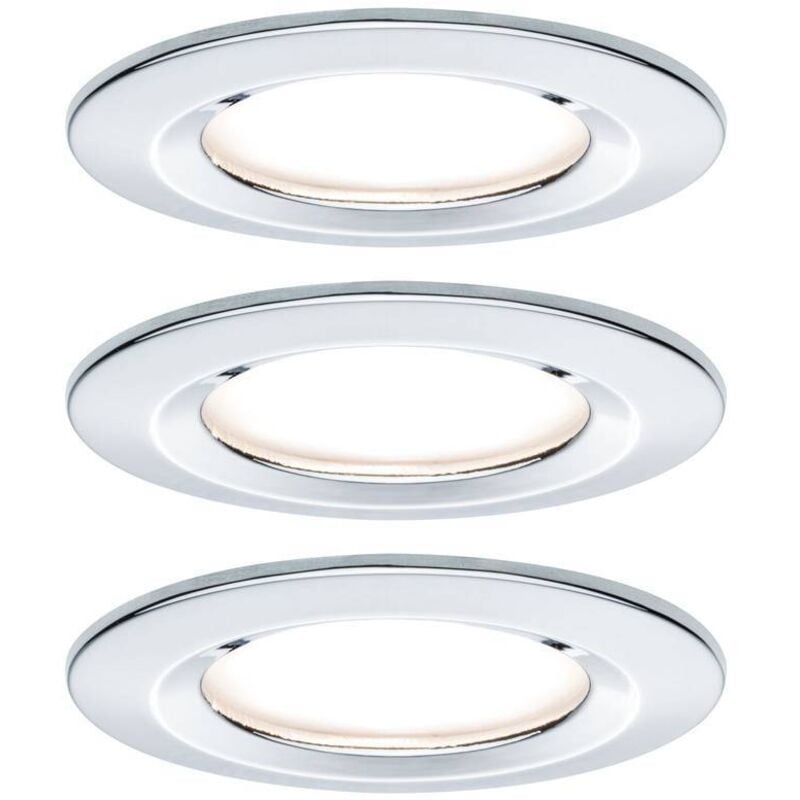 Nova Spot encastrable pour salle de bains jeu de 3 led led 18 w IP44 chrome (brillant) - Paulmann