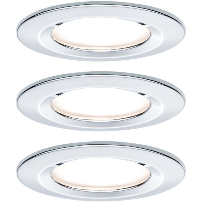 Nova Spot encastrable pour salle de bains jeu de 3 led led 18 w IP44 chrome (brillant) - Paulmann