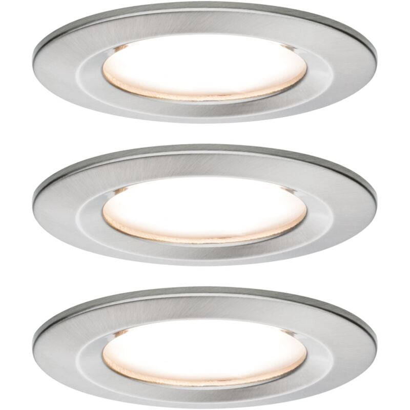 Nova Spot encastrable pour salle de bains jeu de 3 led led 18 w IP44 fer (brossé) - Paulmann